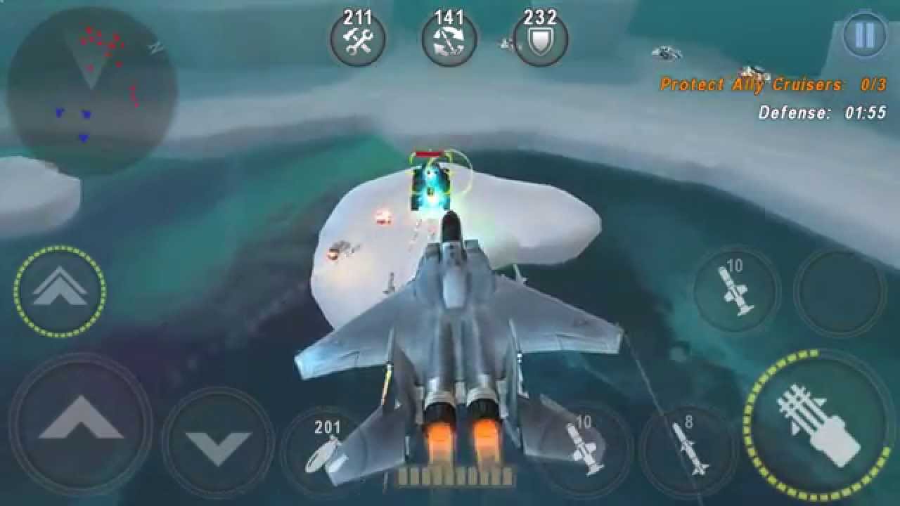 [GUNSHIP BATTLE] NEW F-15E STRIKE EAGLE | Protect Ally Cruisers