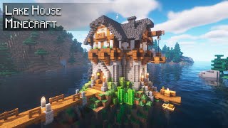 Minecraft: How to build a Starter Lake House | Tutorial