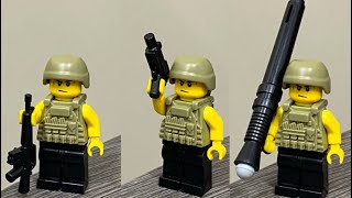 LEGO stop-motion animation test shots from a pistol, bazooka, machine gun | #lego #legostopmotion