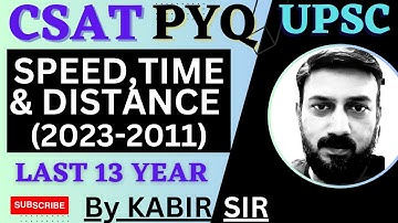 Upsc Csat PYQ Topic wise, Time Speed and Distance,  UPSC IAS Prelims Solved paper