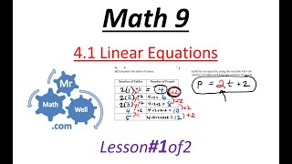 Math 9 - 4.1 Linear Relations  - Writing Equations and Describing Patterns (Lesson)