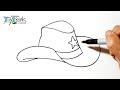 How to draw a cowboy hat  easy step by step drawing guide tutorial