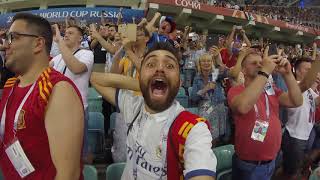 Cristiano Ronaldo World Cup free kick against Spain crowd reactions