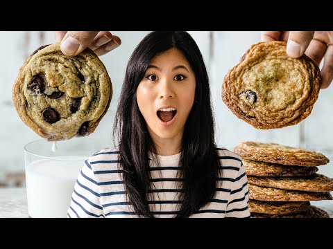 2 Easy Chocolate Chip Cookies Recipes! Chewy vs Thin & Crispy!