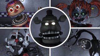 FNAF The Glitched Attraction - All Animatronics (Extras Mode)