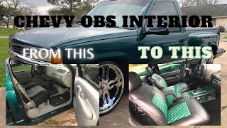 Custom Chevy OBS full Interior Walk through, OBS Sub Box & Custom Center Console Gmc Sierra 1995 Interior