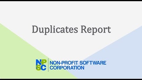 What To Do About Duplicates