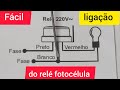 Esquema de ligao de um rel fotocelula de 3 fios em tenso de 220volts