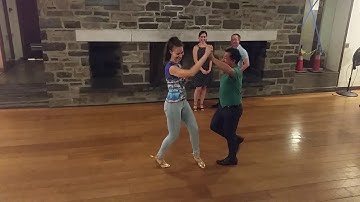 Salsa On2 Intermediate Turn Pattern Combo Partnerwork by Sergio and Sheena #83
