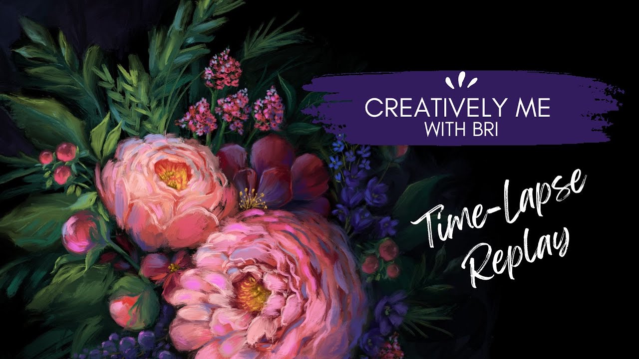 PROCREATE Digital Art Floral Oil Painting Time-lapse Replay - YouTube