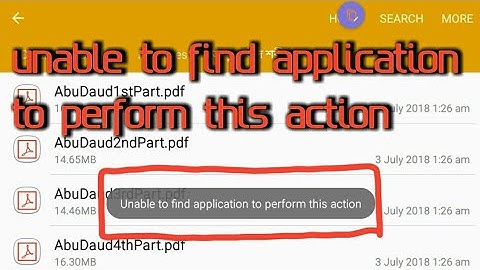 unable to find application to perform this action Problem solving