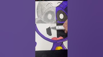 Drawing Catnap in 4 different Art Supplies 💰with Posca Markers!!#shorts #art #viral