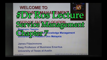 #DrRos Lecture Service Management Chapter 7