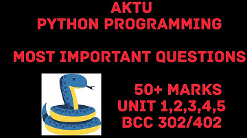 Python AKTU Most Important Questions All Unit Cover BTech Second Year Most Important Question Python