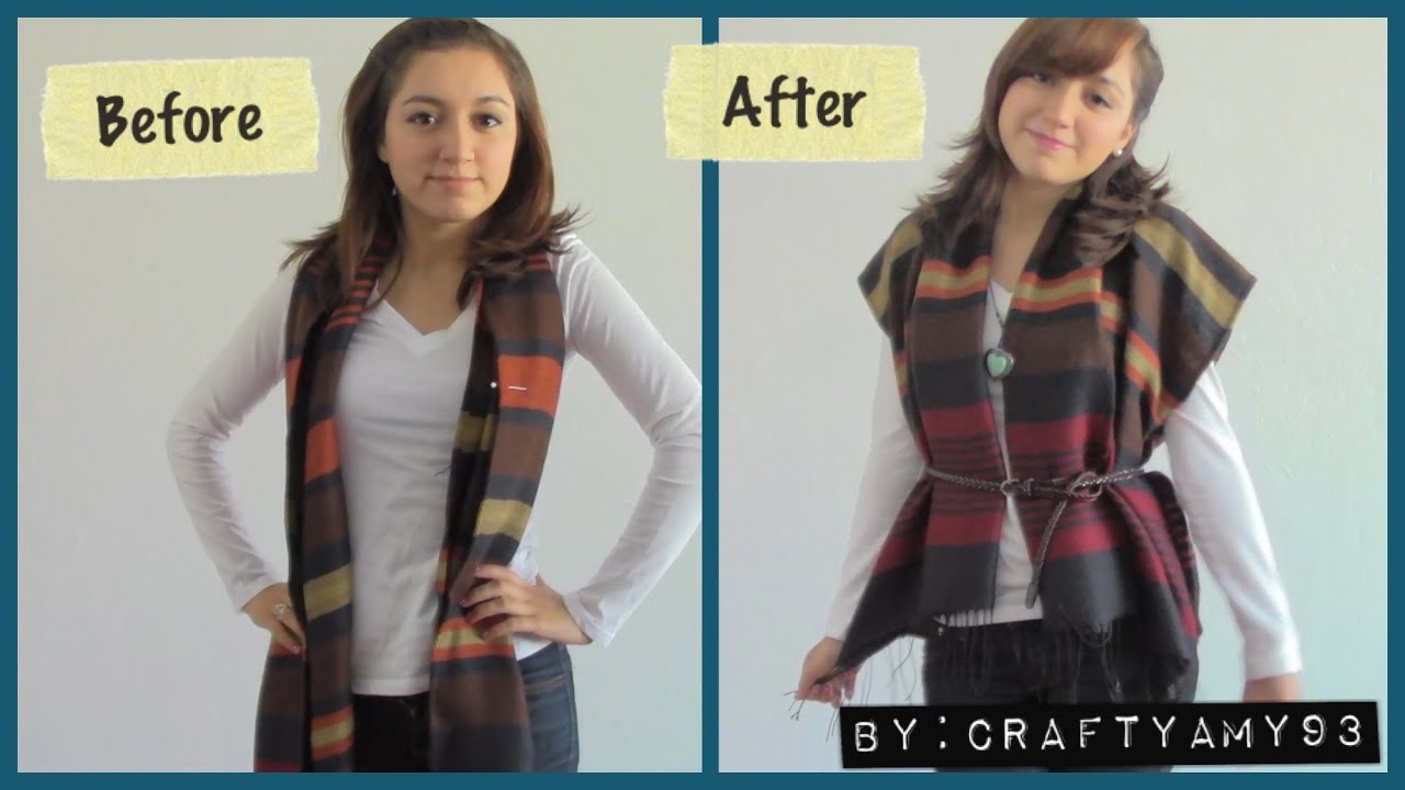 DIY Scarf transformation to (Cardigan 