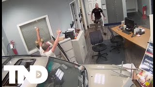Man crashes into police station while blaring 'Welcome to the Jungle,' police say