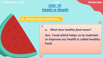 Grade 2 English Unit 10 Health is Wealth (Q1)