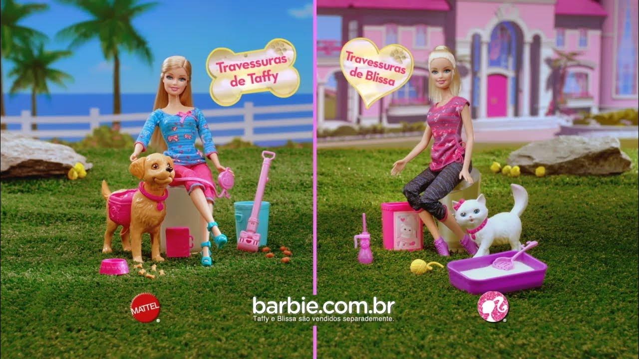 Comercial Barbie Travessuras da Taffy e Blissa Mattel (2014) YouTube