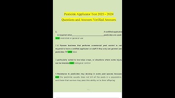 Pesticide Applicator Test Questions and Answers 2023   2024 Verified Answers
