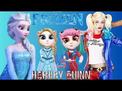 ❤️The talking angela❤️ showdown  Wednesday Addams Vs Harley Quinn Vs my talking angela