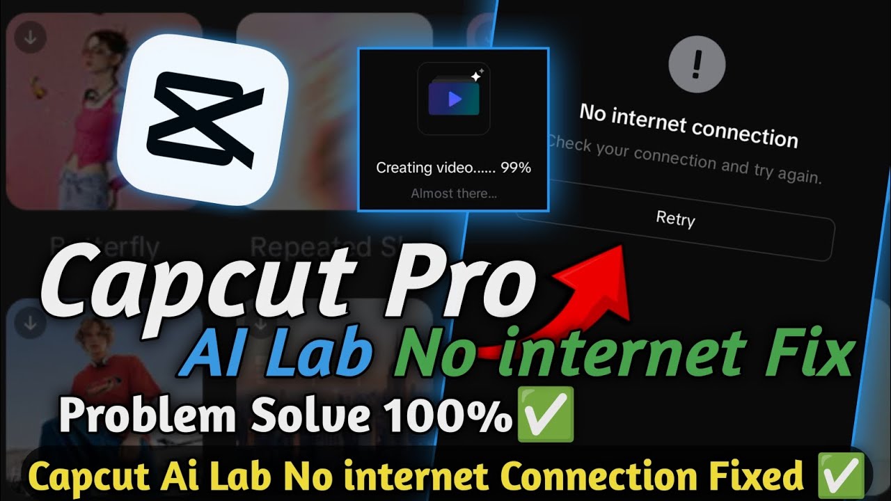 Capcut Al Lab No internet Connection Problem Solve | Capcut Ai lab No internet Fixed ✅