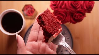 Eating Sounds ASMR Red Velvet Cake & Coffee ️ (no talking)