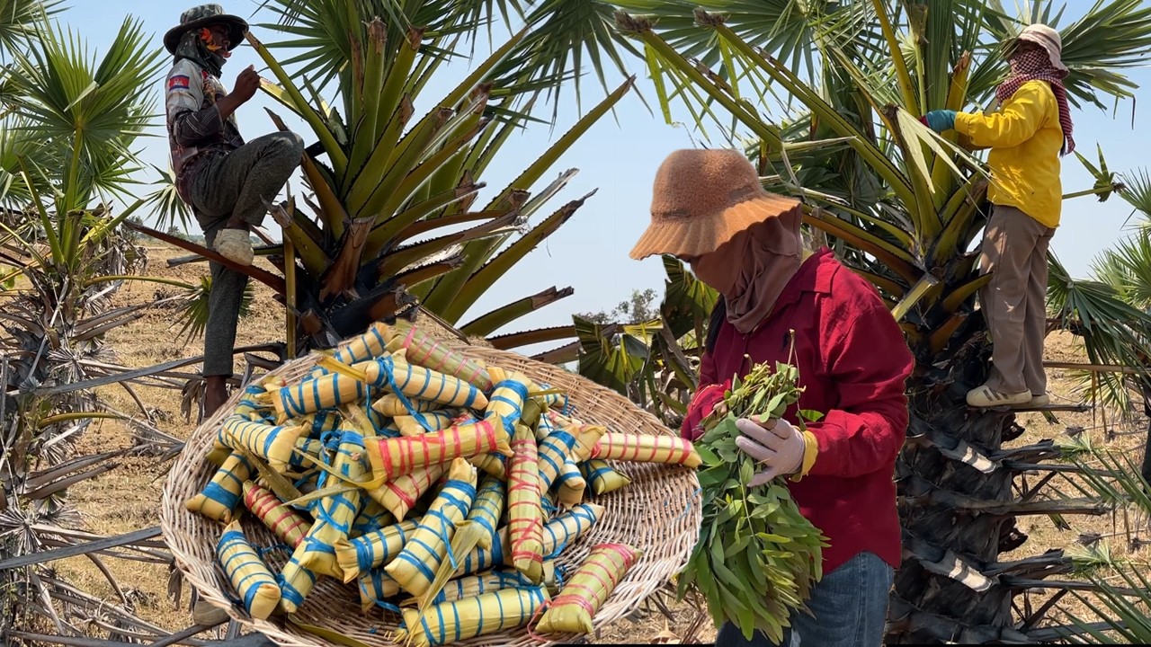 ម្លឹងៗរឿងអីមិនឆ្ងាញ់ ប្រឹងពេញមួយថ្ងៃ នំអន្សម+ខ្ទិះអង្កាញ់