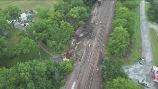 One injured after derailed train car lands on vehicle in Montgomery County