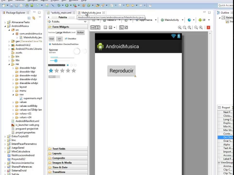 Tutorial Android Como Hacer Un Mini Reproductor Eclipse Java HD - YouTube