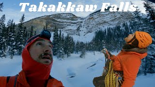 Ice Climber Breaks Tool 200 Feet Off the Ground (Takakkaw Falls)