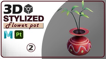Create a Stylized 3D Flower Pot ( Part 2) Full  Tutorial #3d #model #stylizedart #youtube #youtuber