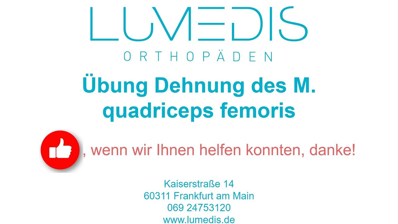 Dehnung des Quadrizeps YouTube