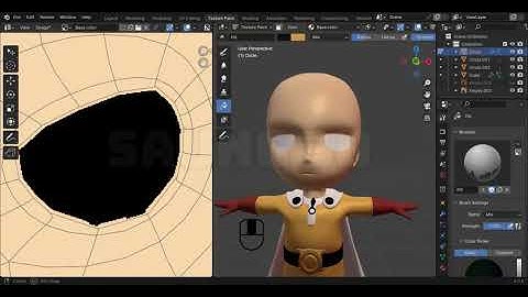 Timelapse Texturing Saitama Chibi | Blender 3D