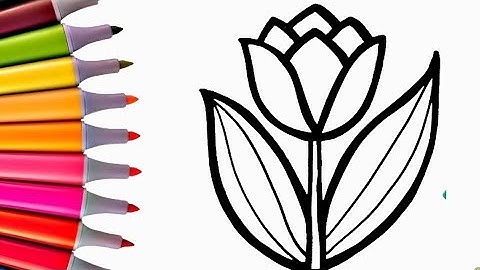 How to Draw Tulip Spring Flower | Easy Drawing & Coloring for Kids