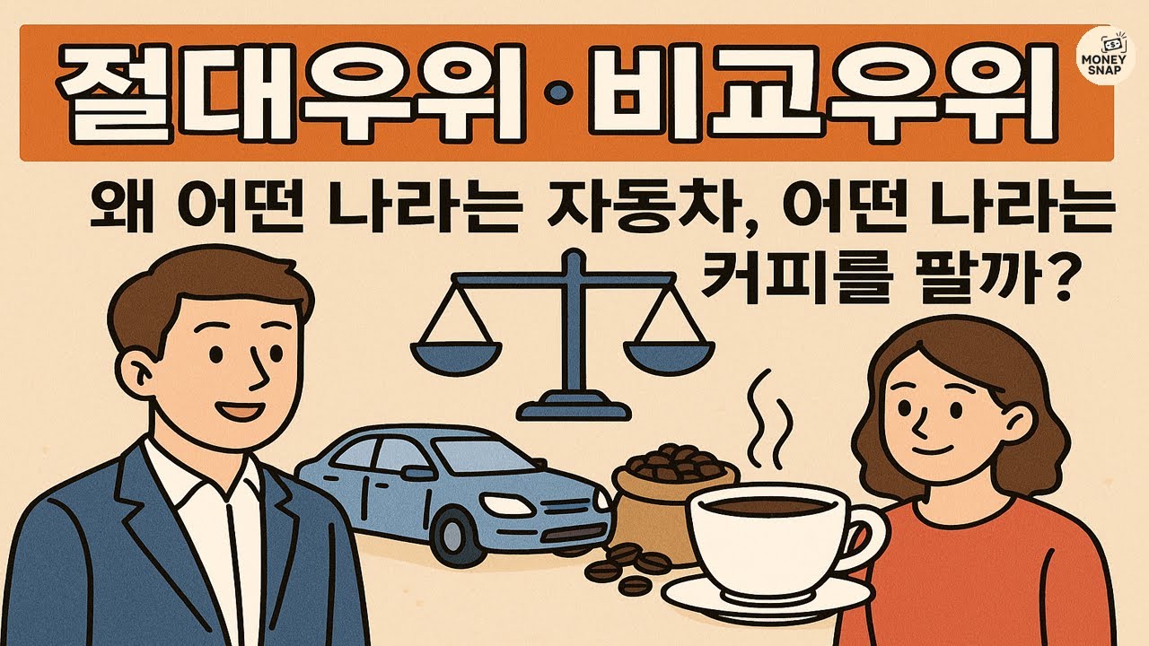 절대우위·비교우위 (Absolute vs Comparative Advantage) – 왜 어떤 나라는 자동차, 어떤 나라는 커피를 팔까?