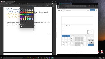 Write the Equation of a Parabola Given Three Points (Using Matrices)