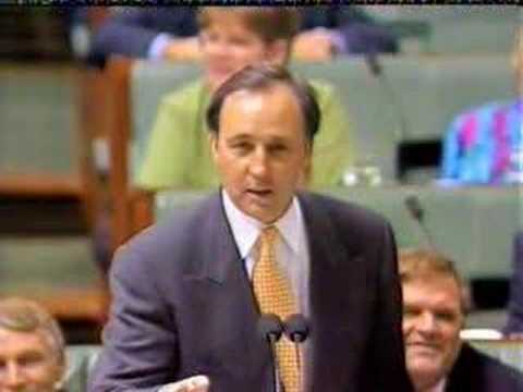 Paul Keating poking fun at Shadow Treasurer Peter Costello, and his inability to run for the Liberal Party Leadership.