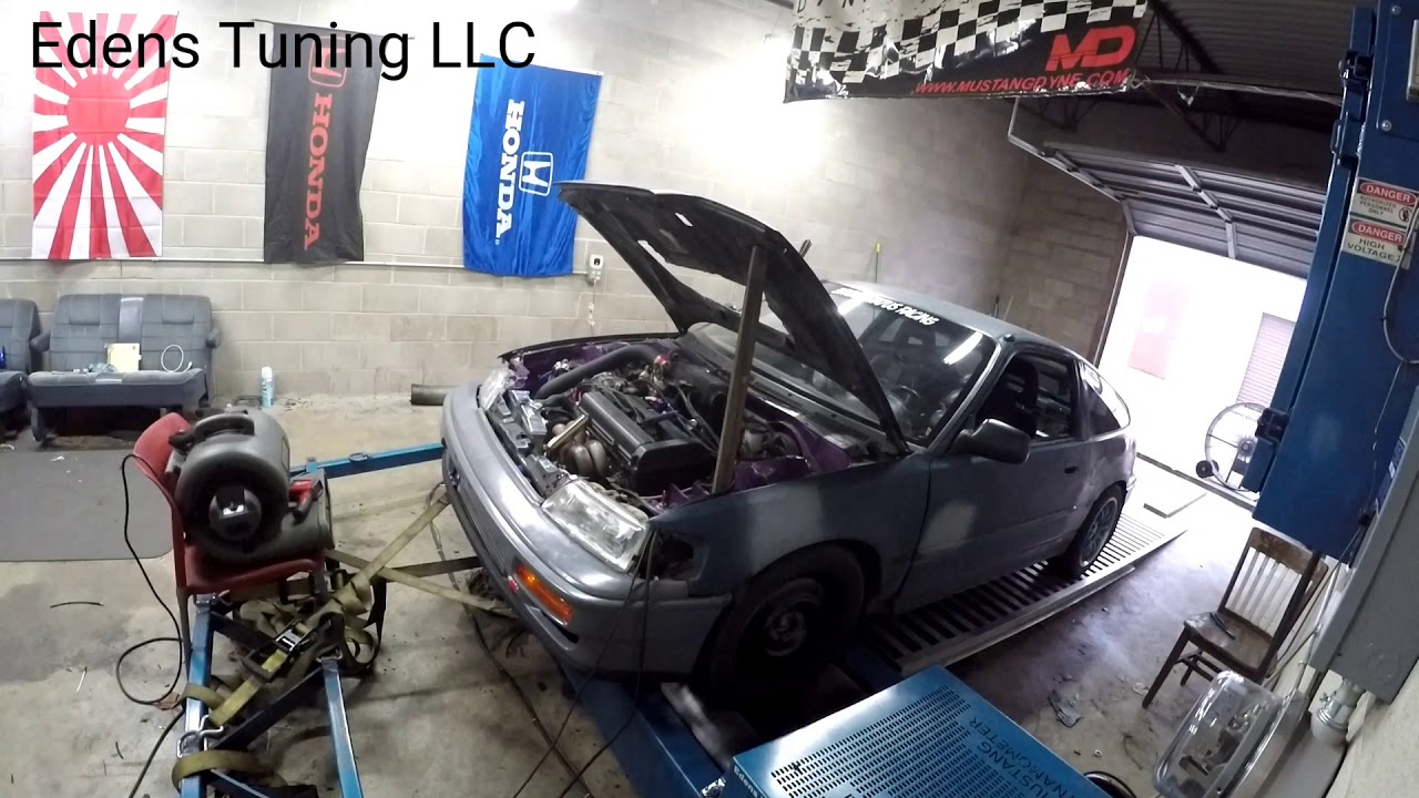 B20b Turbo CRX on the dyno. YouTube