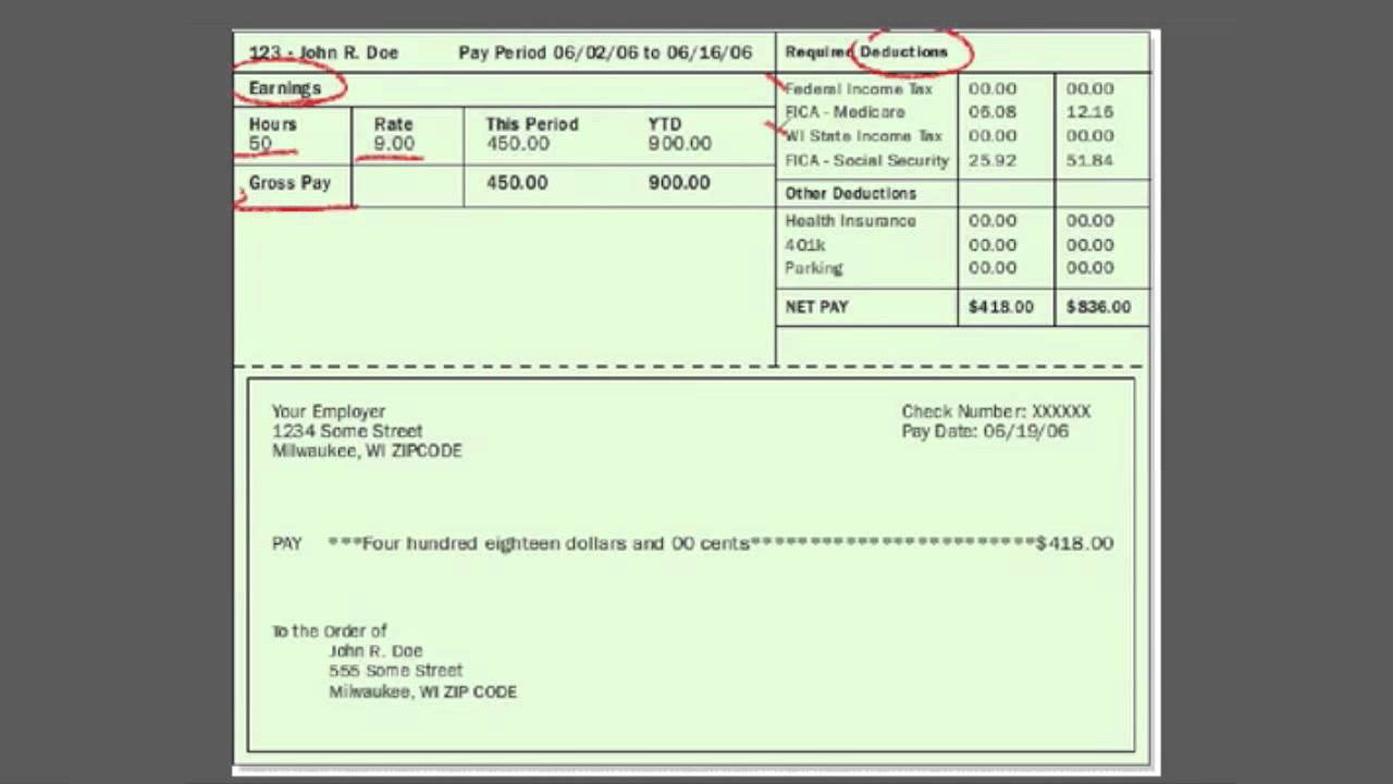 How To Understand Your Paycheck For Reading A Pay Stub Worksheet