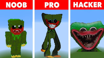 Minecraft Pixel art 💥 Green Huggy Wuggy NOOB VS PRO VS HACKER