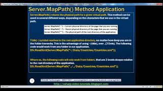 20 Mapping virtual path to physical path using Server MapPath method Example Part 20