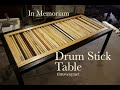 Reclaimed Wood, Steel and Drum Sticks Coffee Table Reclaimed Wood, Steel and Drum Sticks Coffee Table