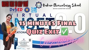 VINSET FINAL QUIZ BAGO MAKUHA ANG CERTIFICATE OF RECOGNITION 😱 15 minutes lang (complete answer)