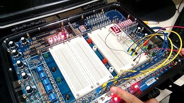 Display 7 segmentos montado no kit de ensaio educacional