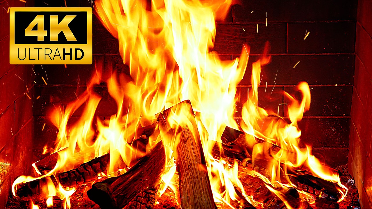 🔥 4K Crackling Fireplace for Cozy Night 🔥 Warm Fireplace with Burning Logs and Relaxing Fire Sounds