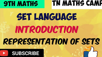 9th TN Maths SET LANGUAGE Introduction| Representation of Sets