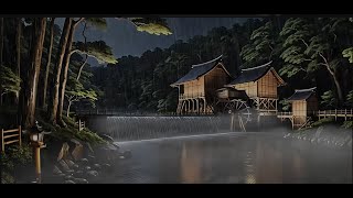 💧 Calm River Watermill Music ASMR | Flute + Cicada + Rain + Music • Sueño Profundo • 癒やし 🌿 Vol. 141