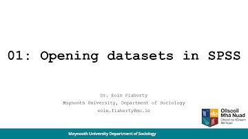 Opening Datasets in SPSS