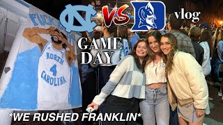 UNC vs DUKE GAMEDAY VLOG *WE RUSHED FRANKLIN ST* + GRWM