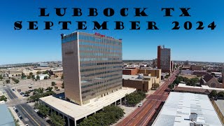 Downtown Lubbock TX Aerial Video September 2024
